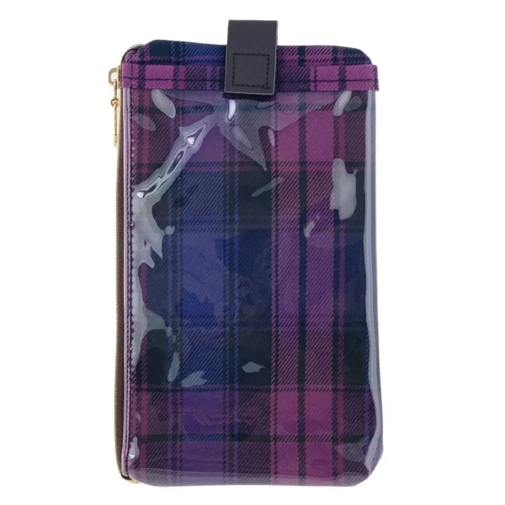Waterproof Plaid Phone Case Pouch W/ Neck Strap